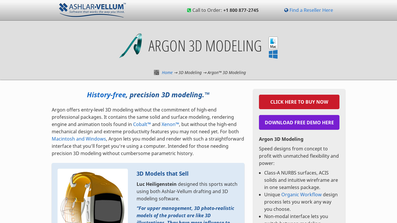 Argon™ Landing page