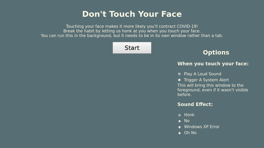 Don't Touch Your Face Landing Page