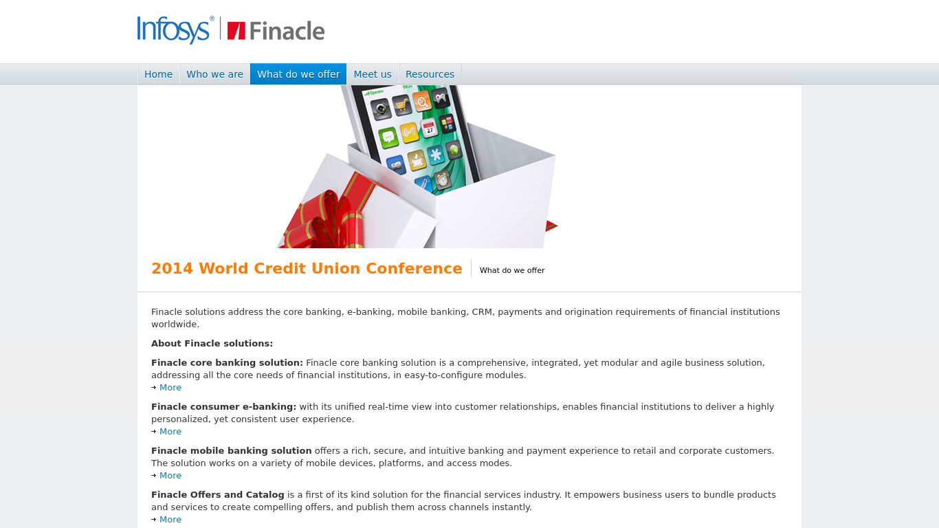Finacle Landing page