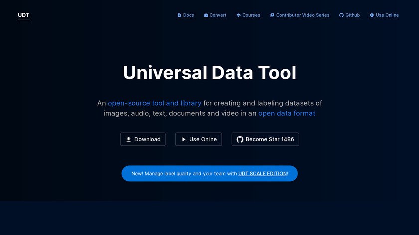 Universal Data Tool Landing Page
