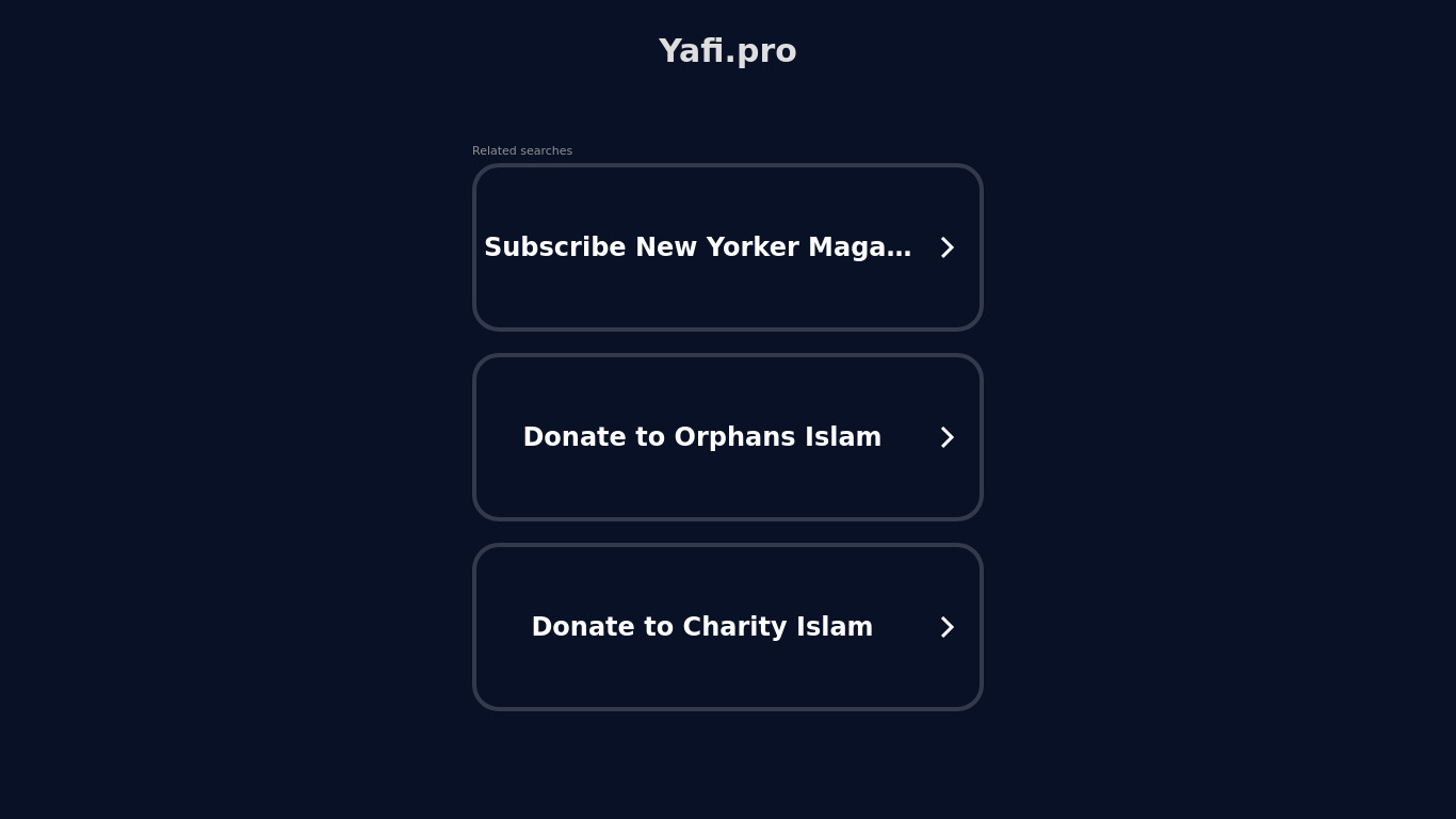 Yafi Landing page