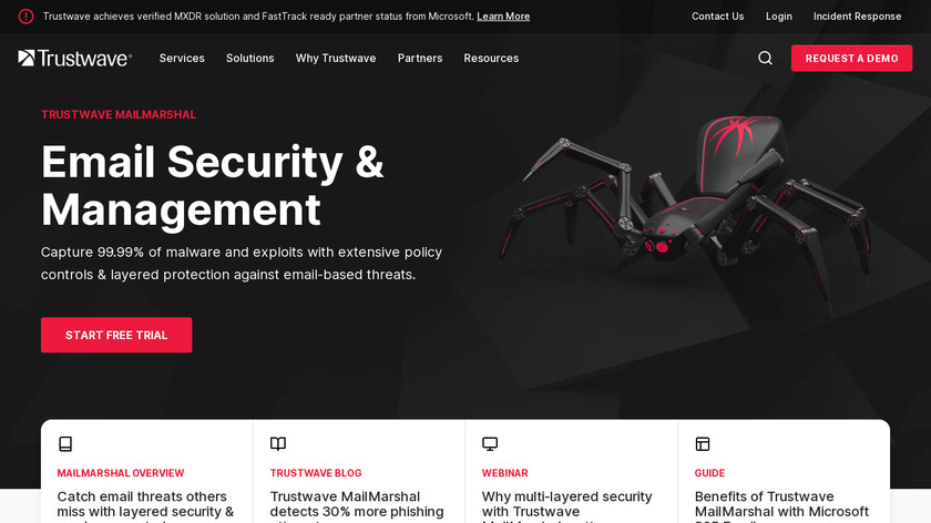 Trustwave Secure Email Gateway Landing Page