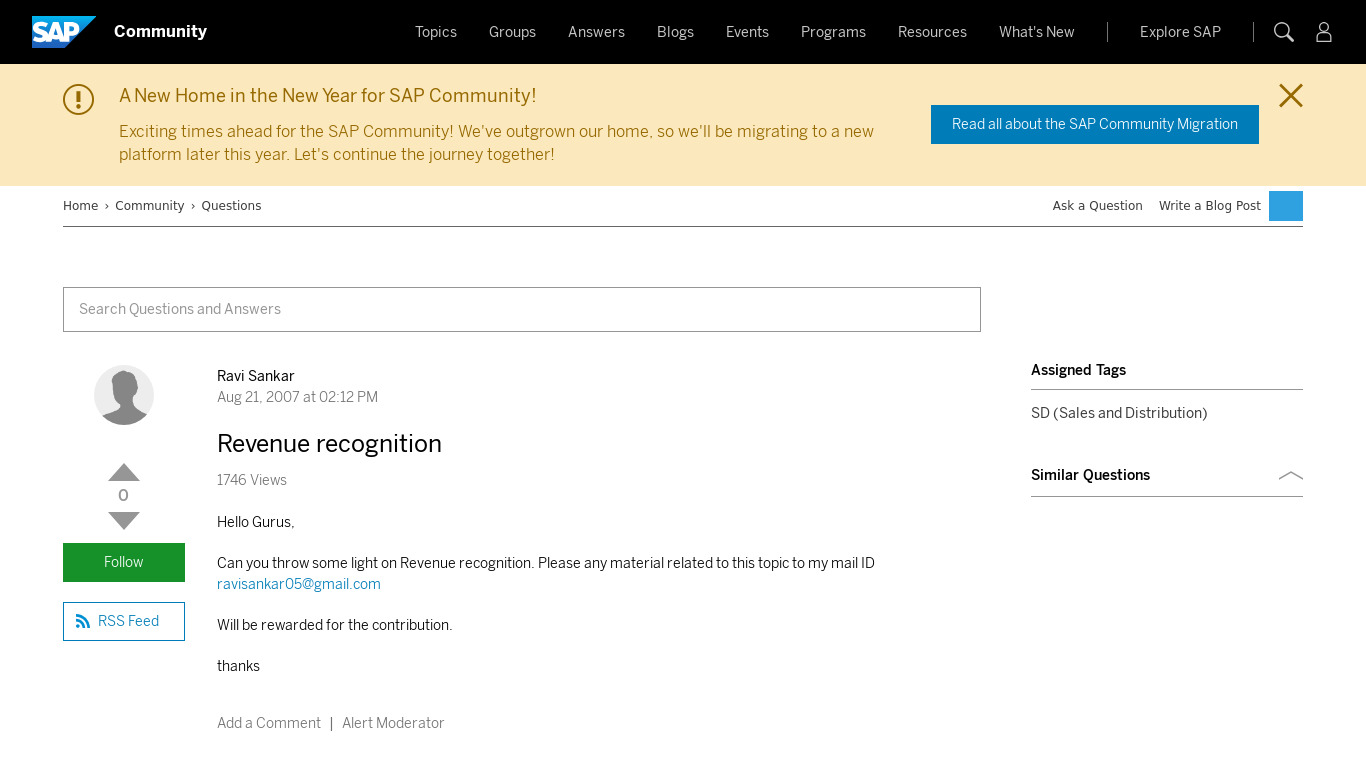 SAP Revenue Recognition Landing page