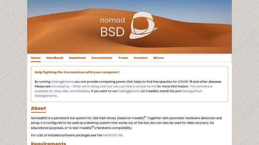 NomadBSD Landing Page