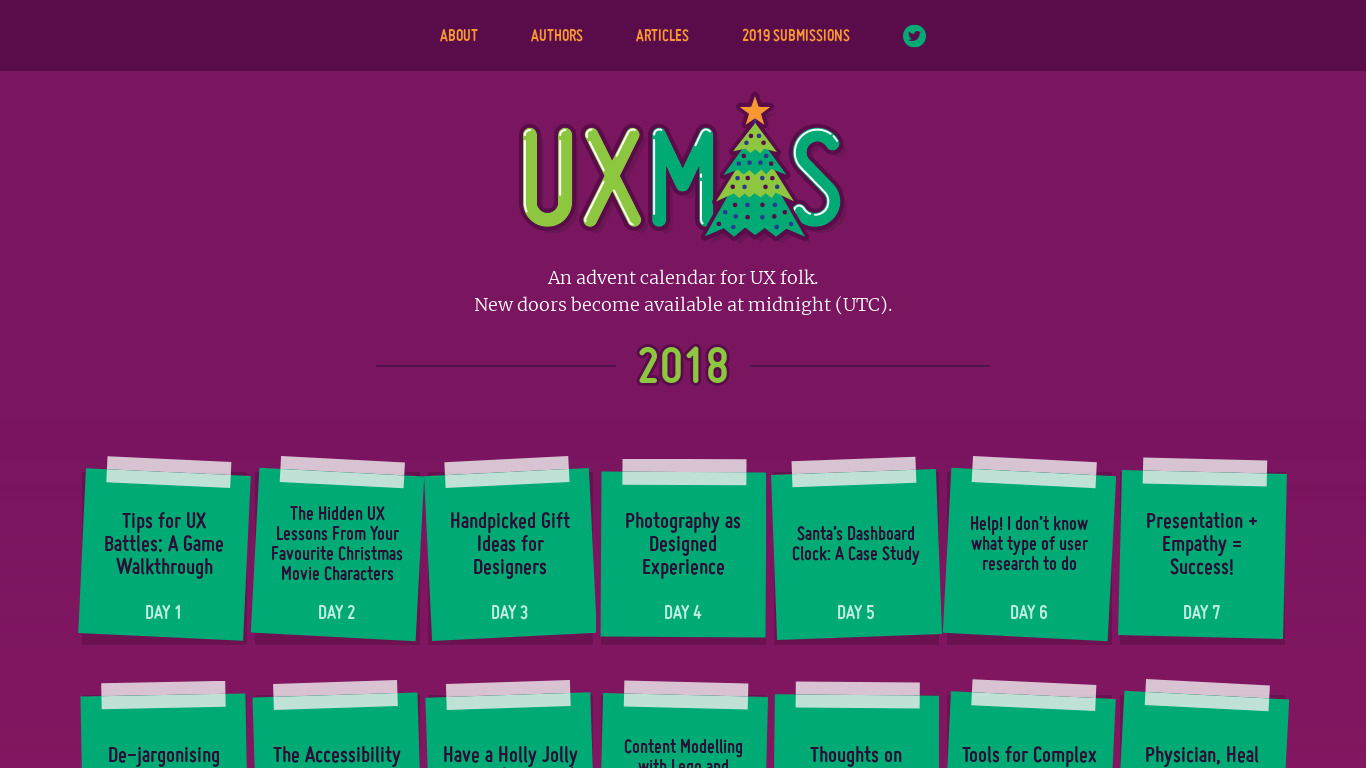 UXmas Landing page
