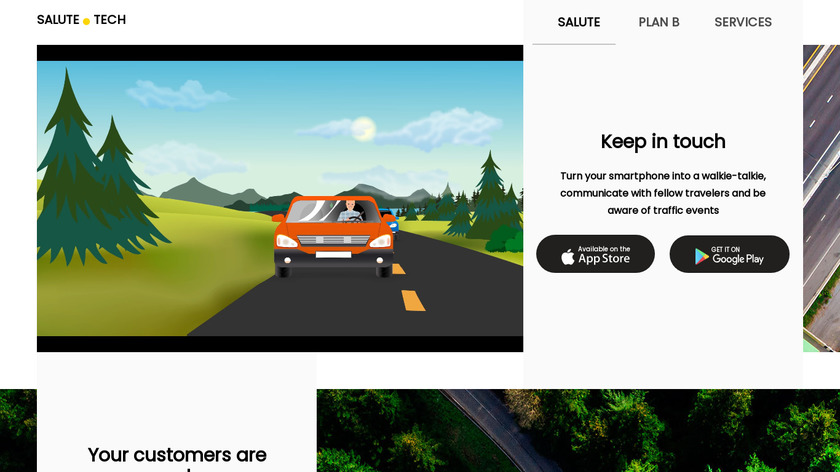 Salute! Modern Walkie-Talkie for drivers Landing Page