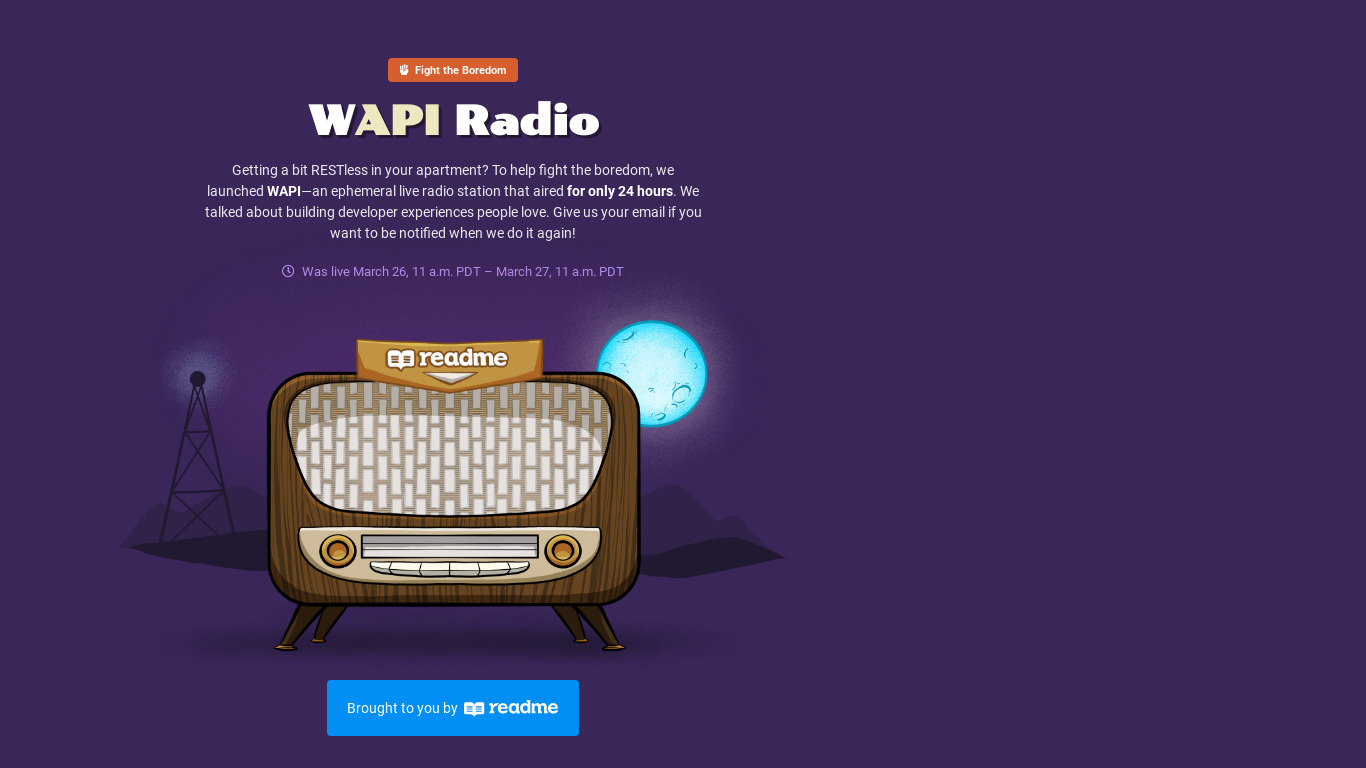 WAPI Radio Landing page