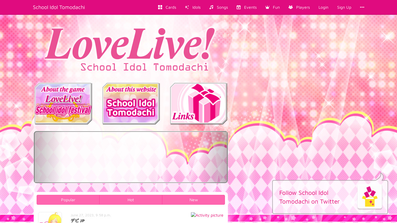 Love Live! School idol festival Landing page