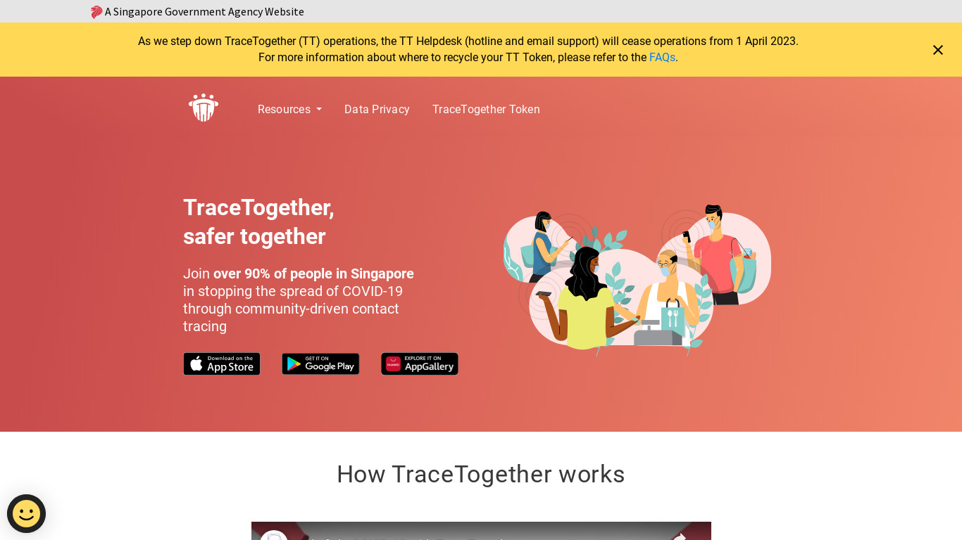 TraceTogether Landing page