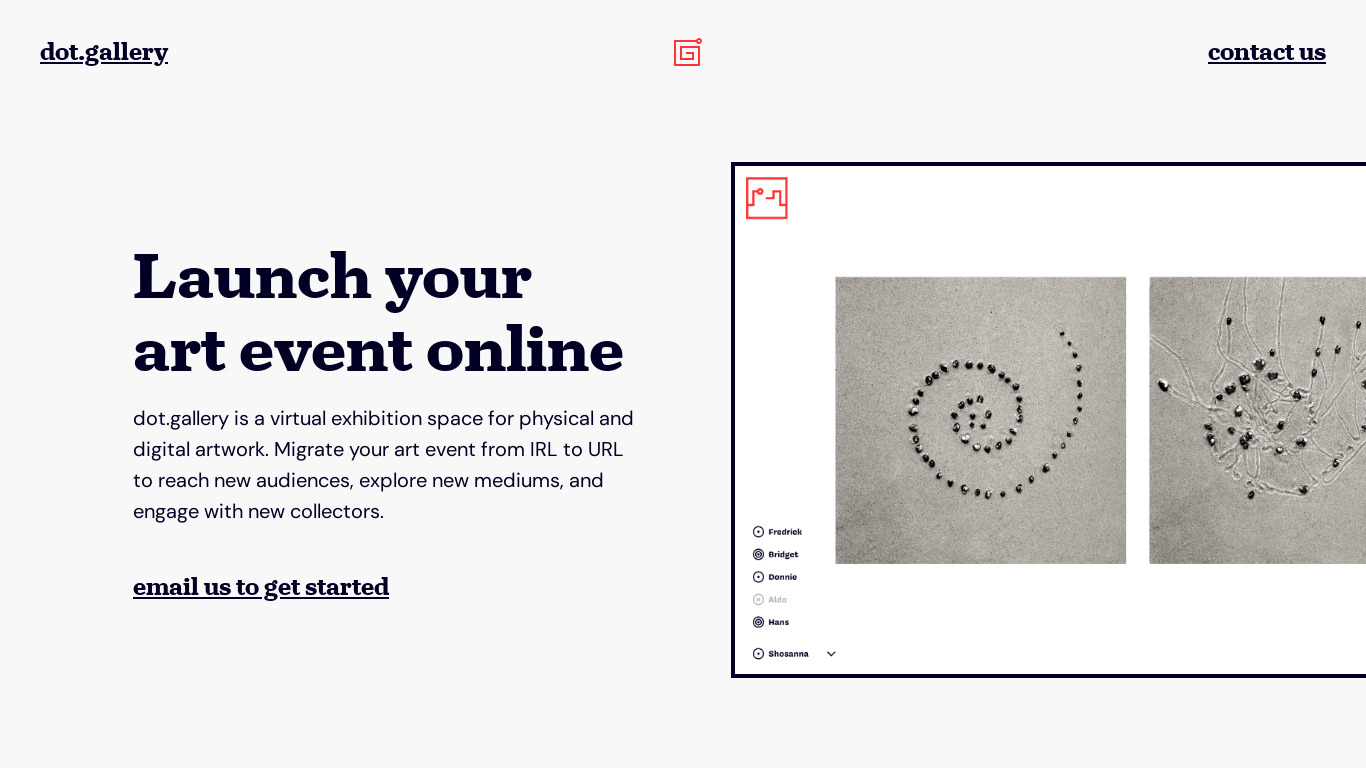 dot.gallery.gallery Landing page