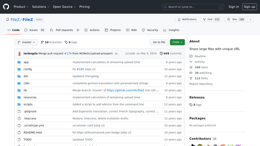 FileZ Landing Page