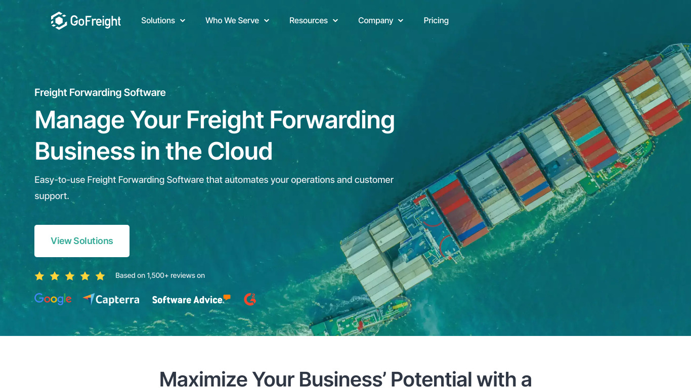 GoFreight Landing page