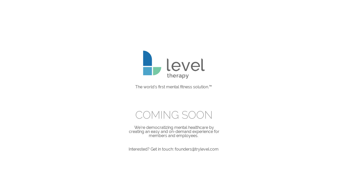 Level Therapy Landing page