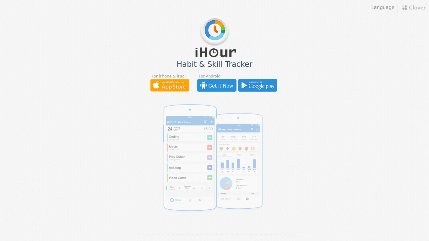 iHour Landing page