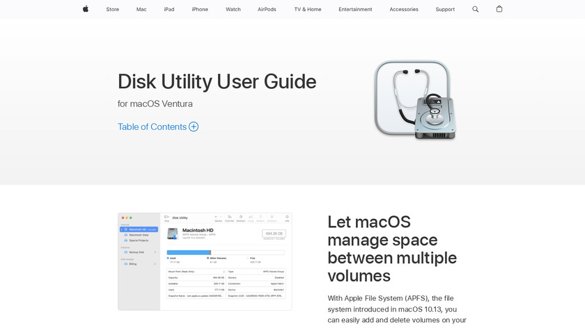 Apple Disk Utility Landing Page