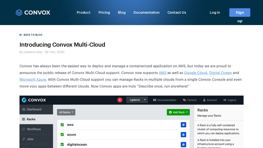 Convox Multi-Cloud Landing Page