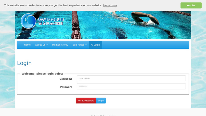 SwimClub Manager Landing Page