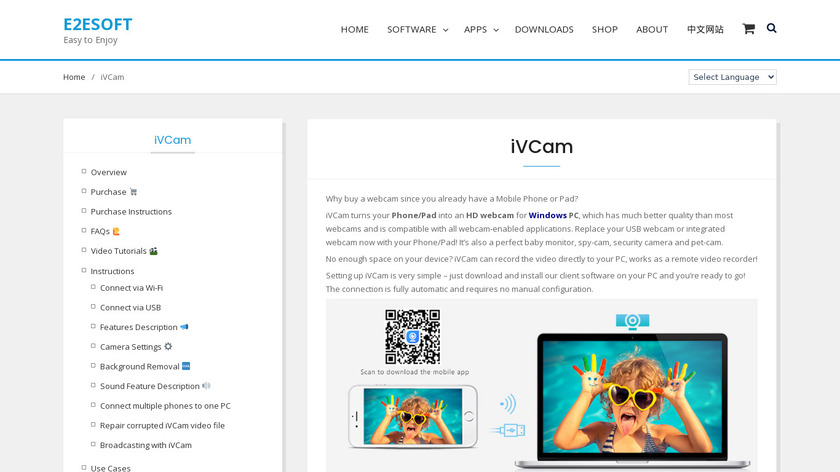 iVCam Landing Page