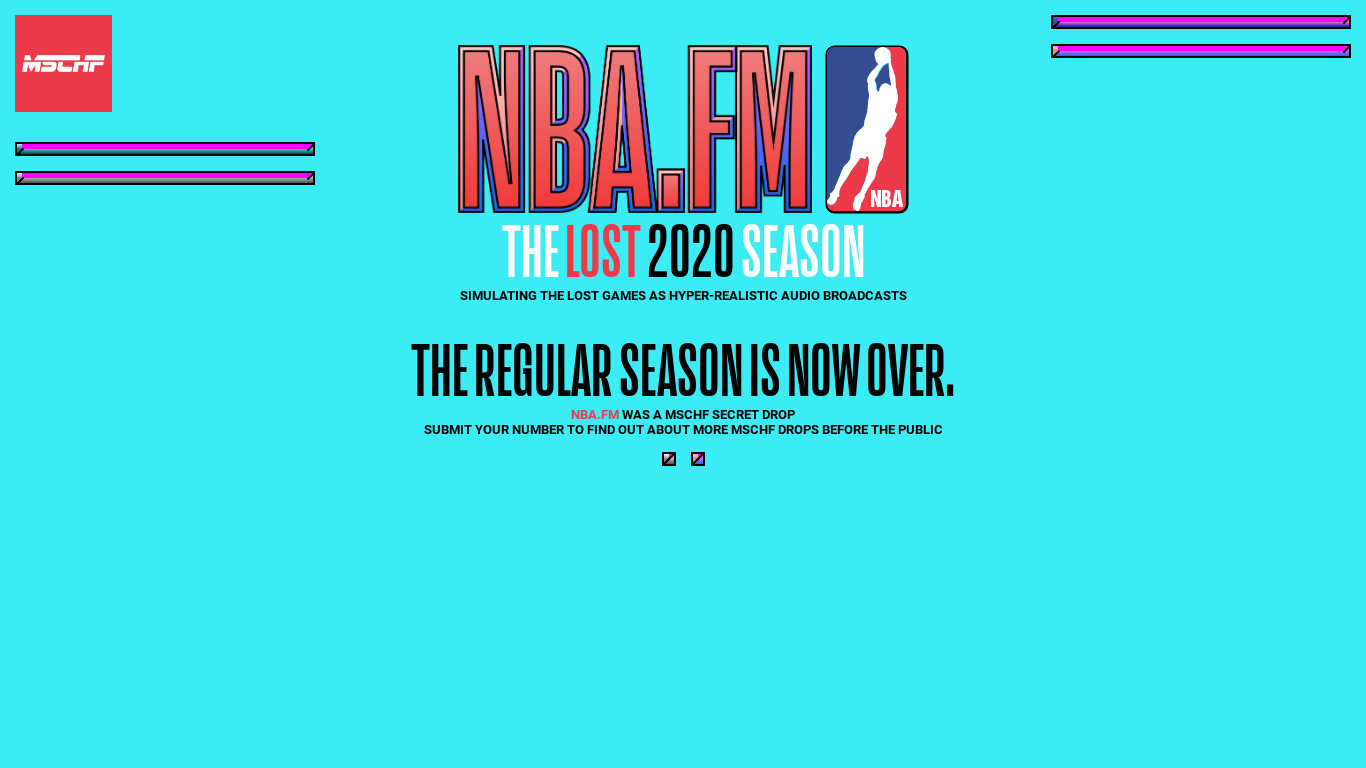 NBA.FM Landing page
