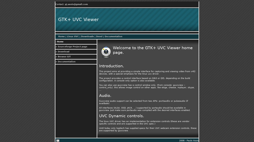 GTK+ UVC Viewer Landing Page