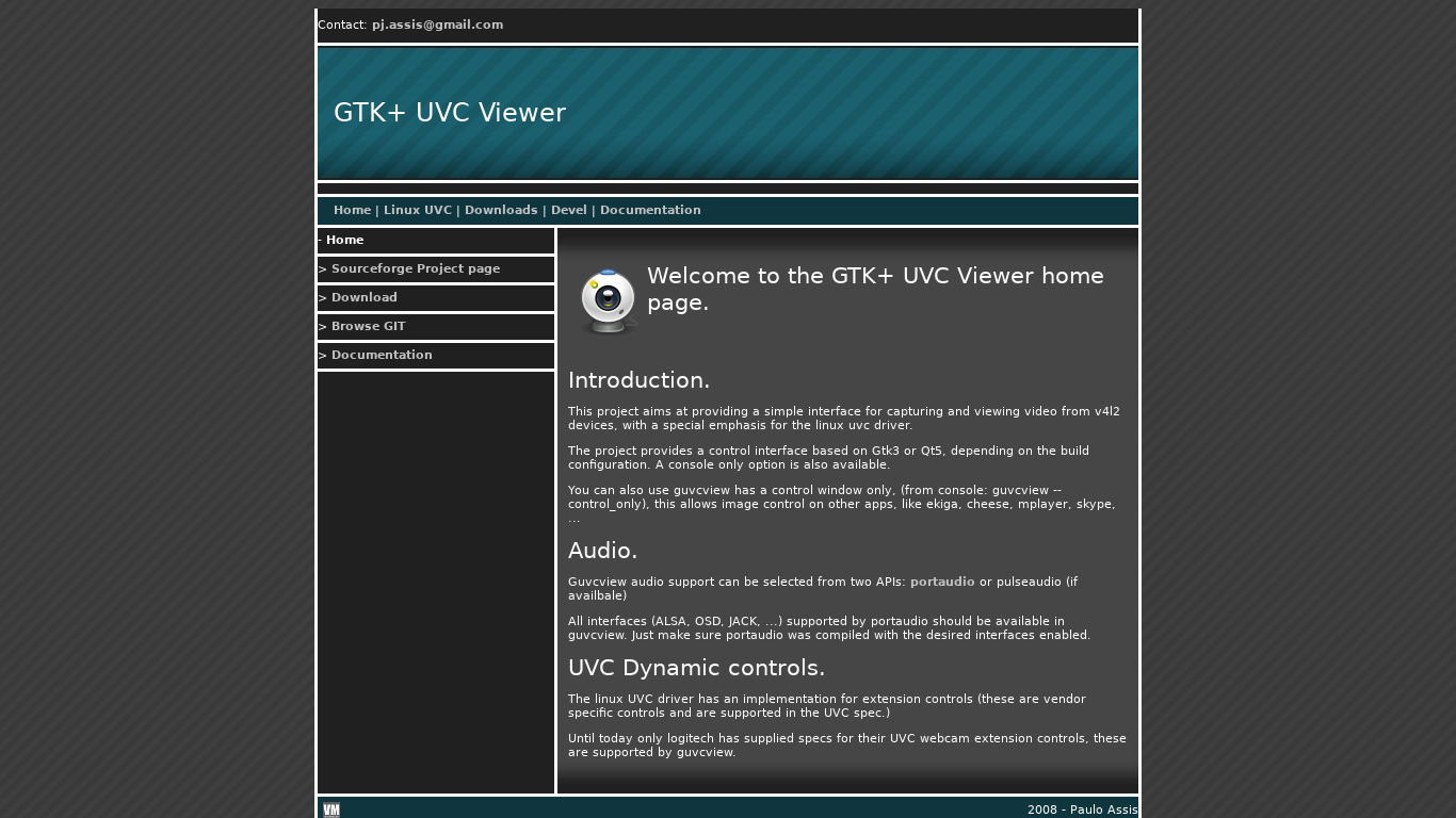 GTK+ UVC Viewer Landing page