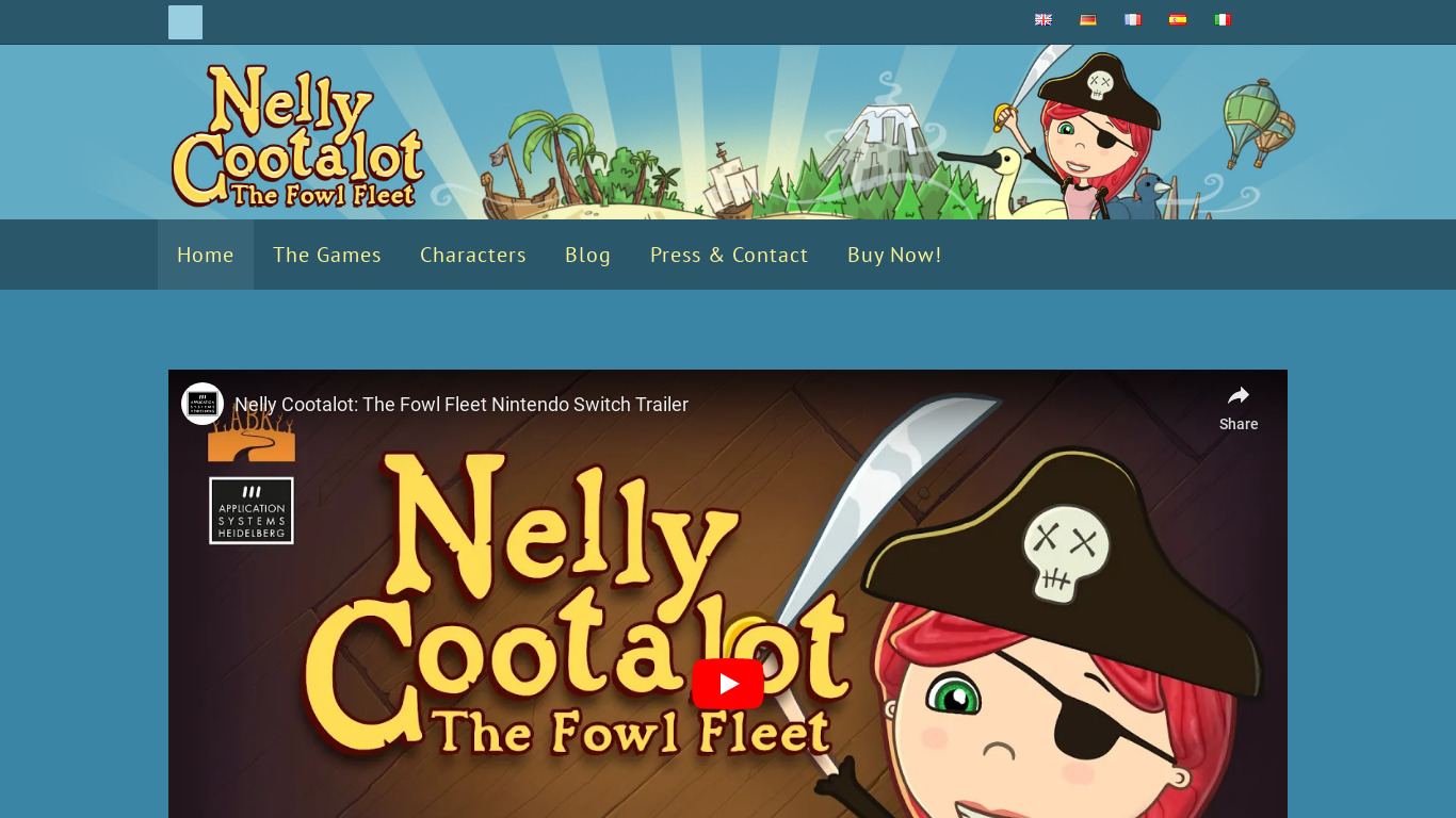 Nelly Cootalot: The Fowl Fleet Landing page