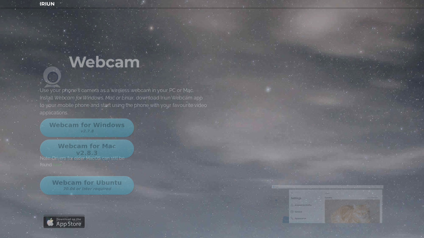Iriun Webcam Landing Page