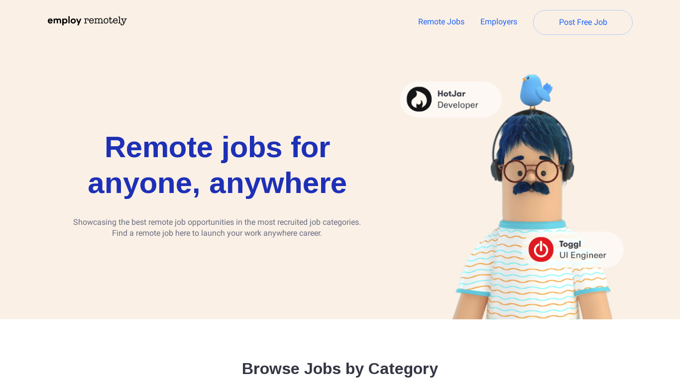 Employ Remotely Landing page