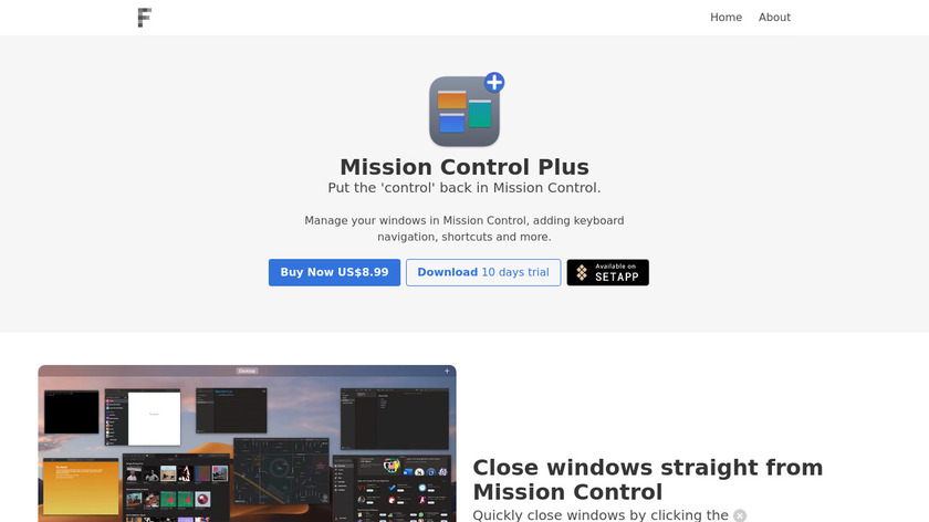 Mission Control Plus for Mac Landing Page