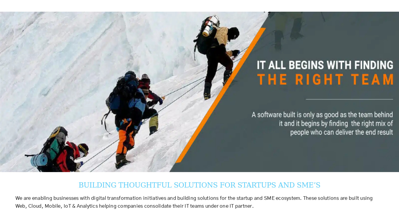 Inceptive Technologies Landing page
