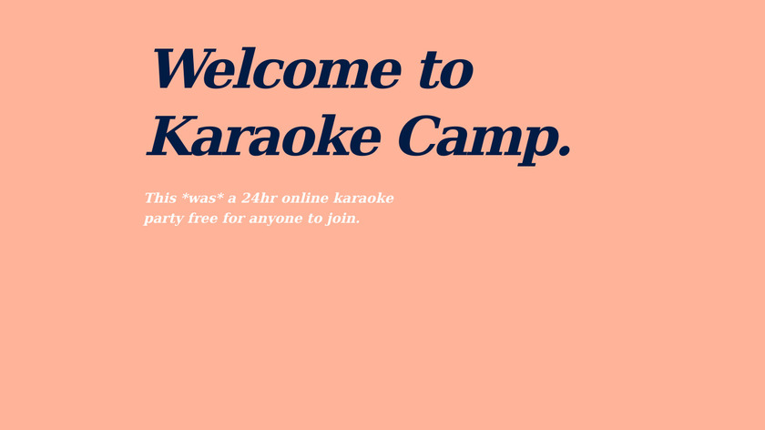Karaoke Camp Landing Page