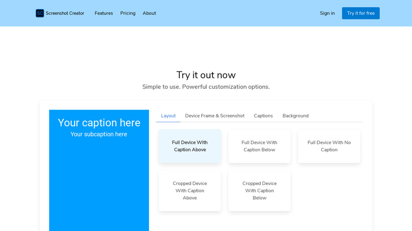 Screenshot Creator Landing Page
