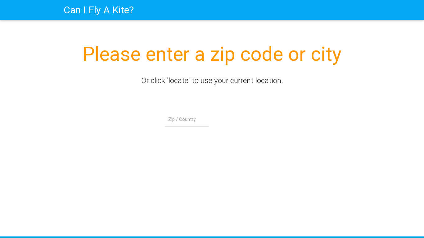 Can I Fly A Kite? Landing page