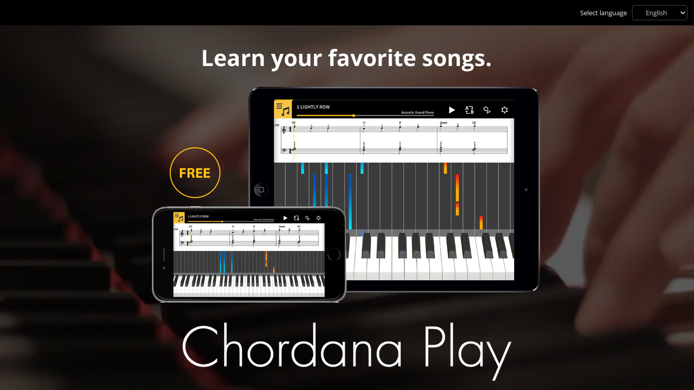 Chordana Play Landing page