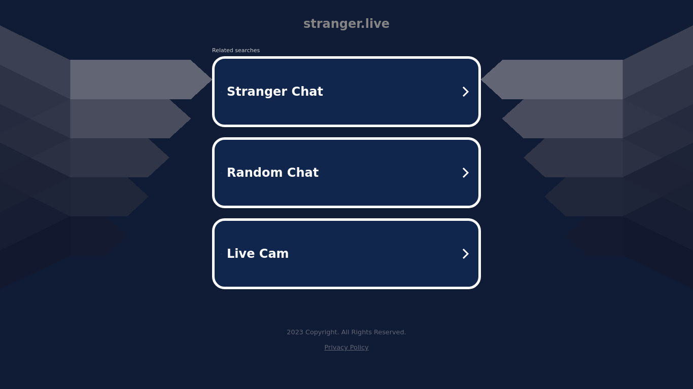 stranger.live Landing page