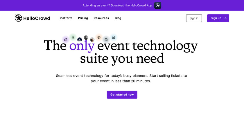 HelloCrowd Event Apps Landing Page