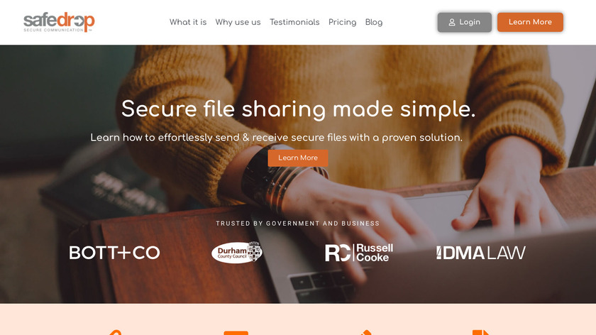 safedrop Landing Page