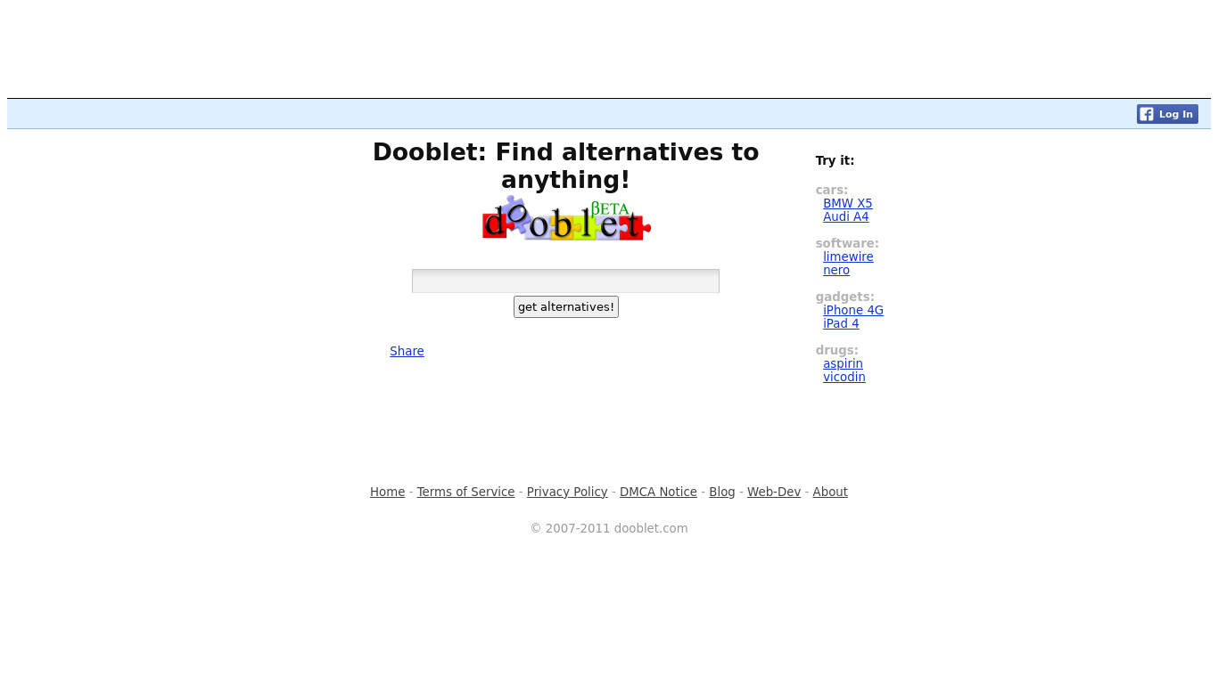 dooblet Landing page
