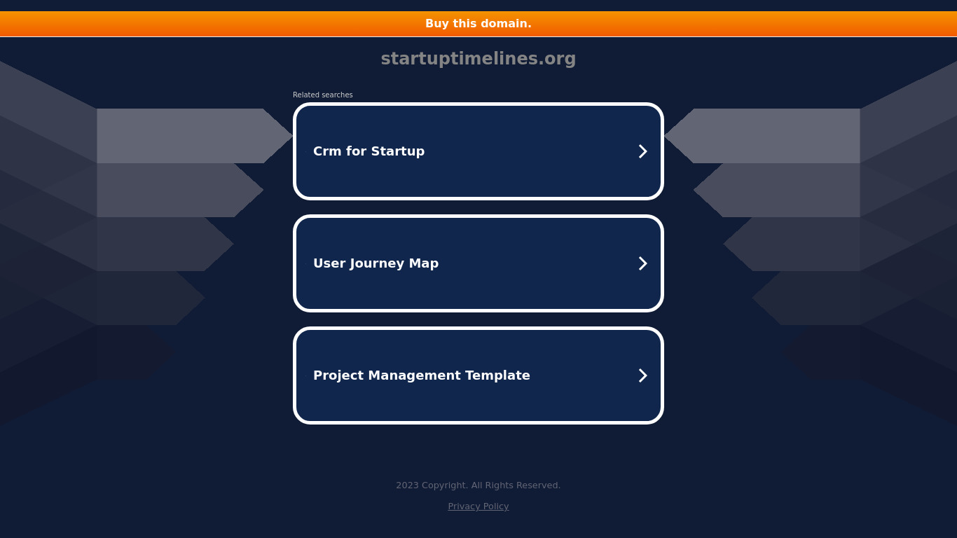 Startup Timelines Landing page