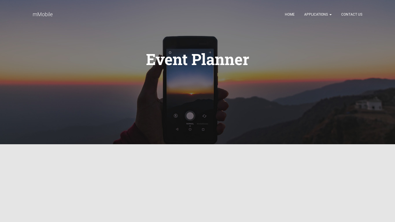 Event Planner Landing page
