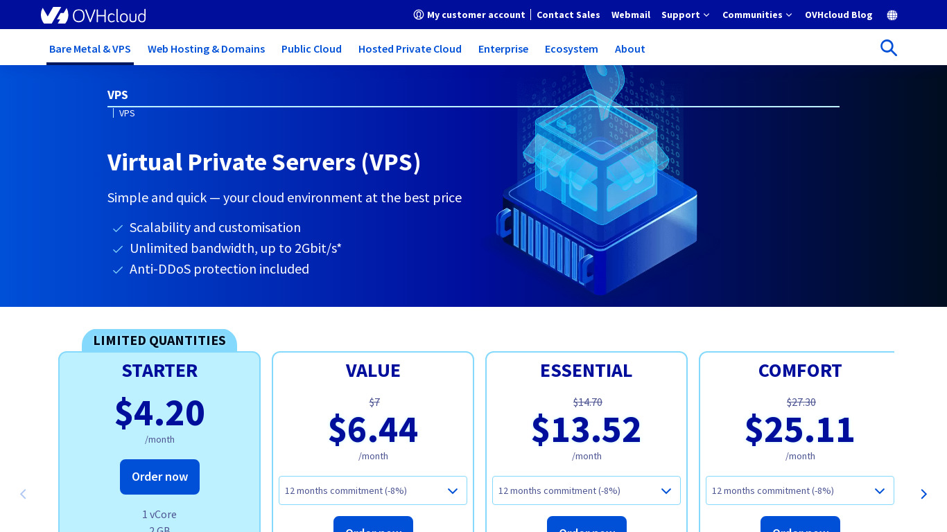 OVH VPS Landing page