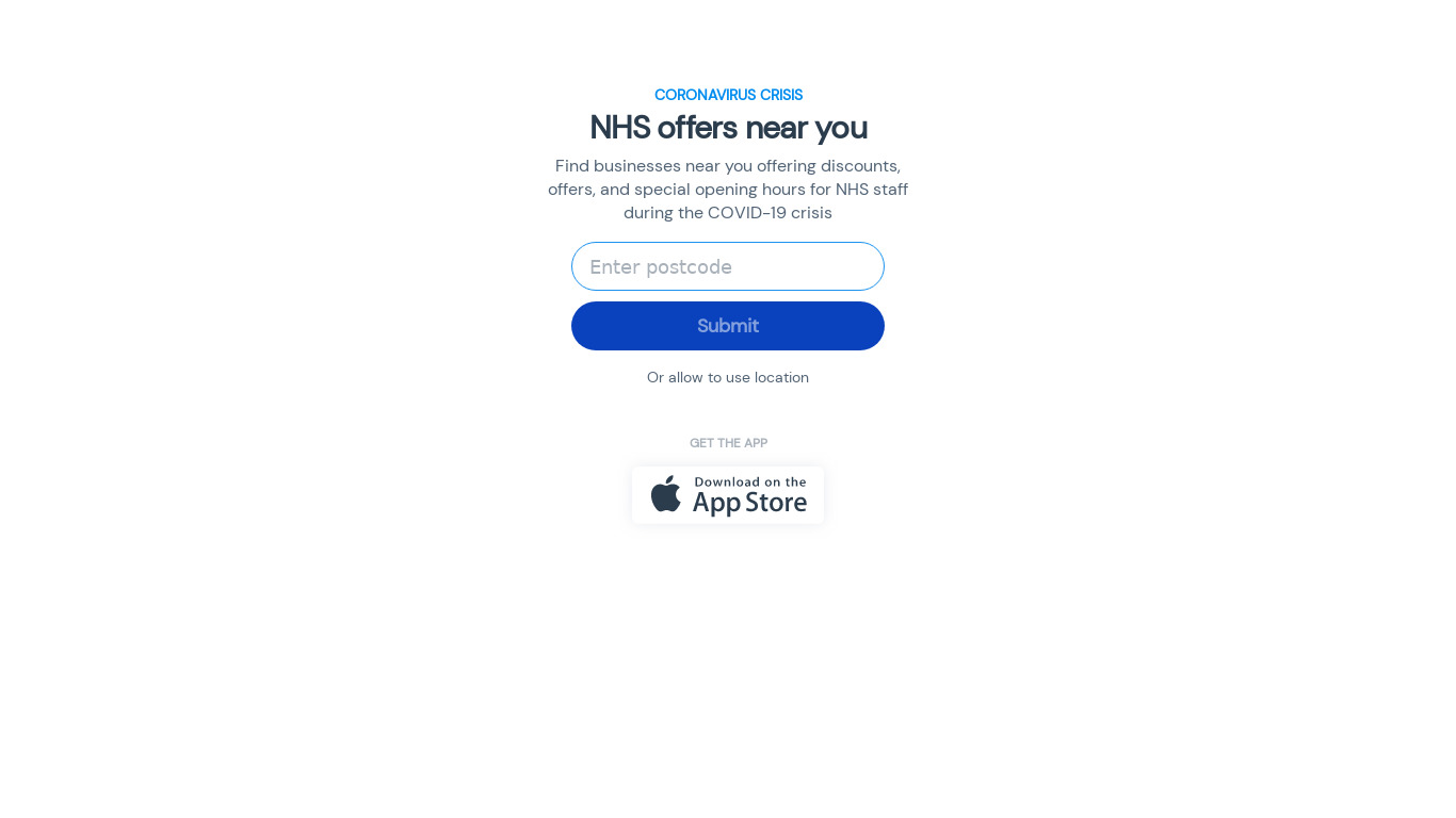 NHS Offers Landing page