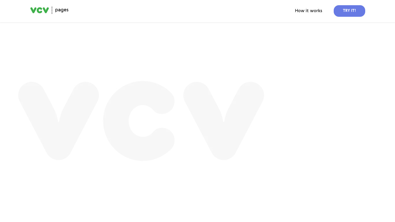 VCV Pages Landing page