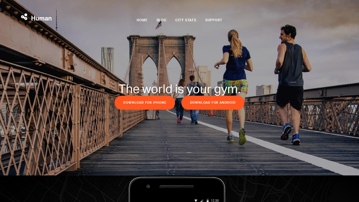 Human for Apple Watch Landing page
