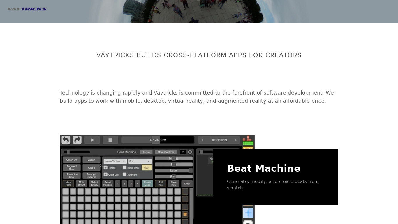 Beat Machine – Audio Sequencer Landing page