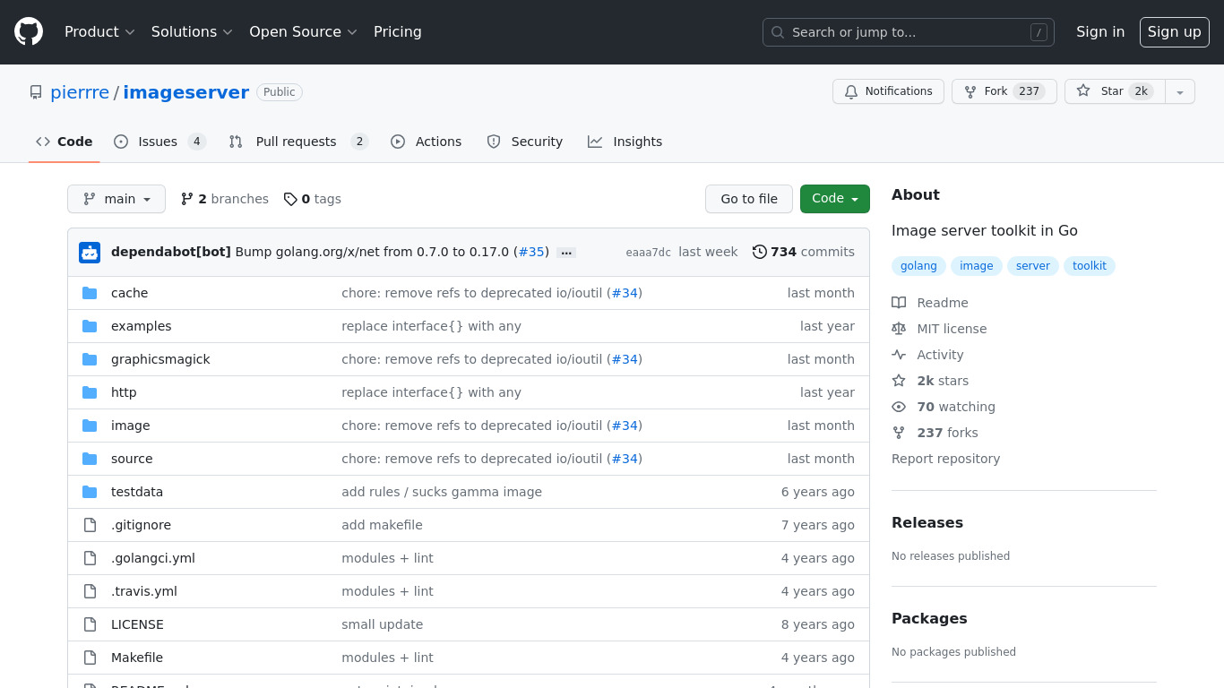 Image Server Landing page