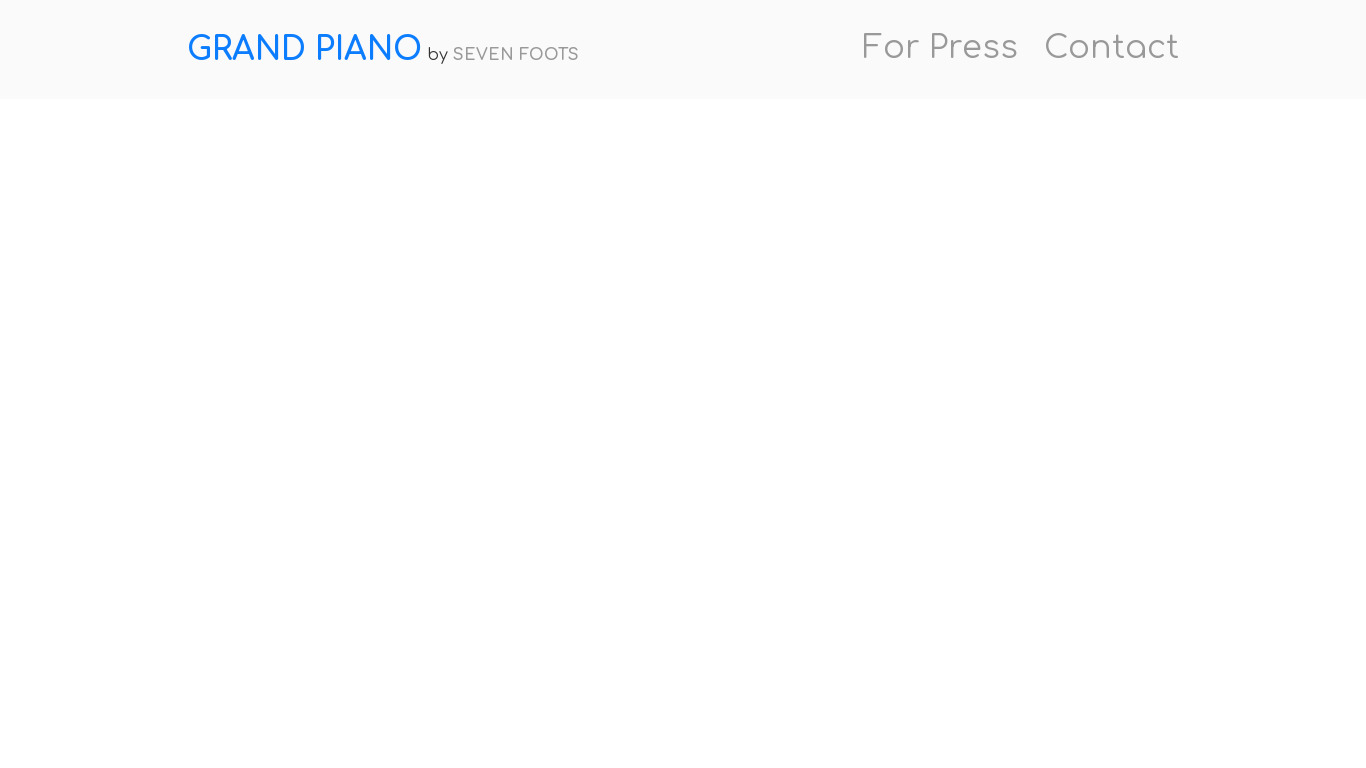 Grand Piano Landing page