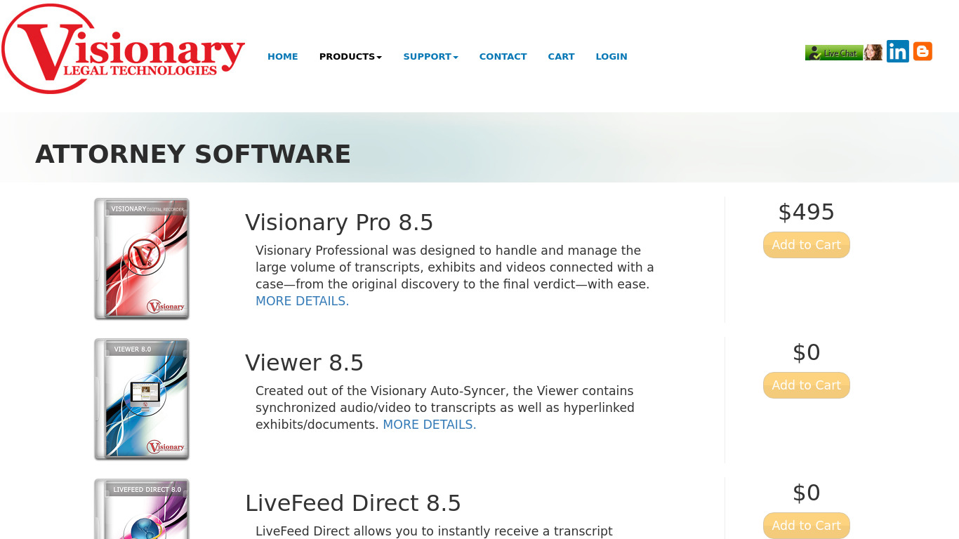 visionarylegal.com Visionary Landing page