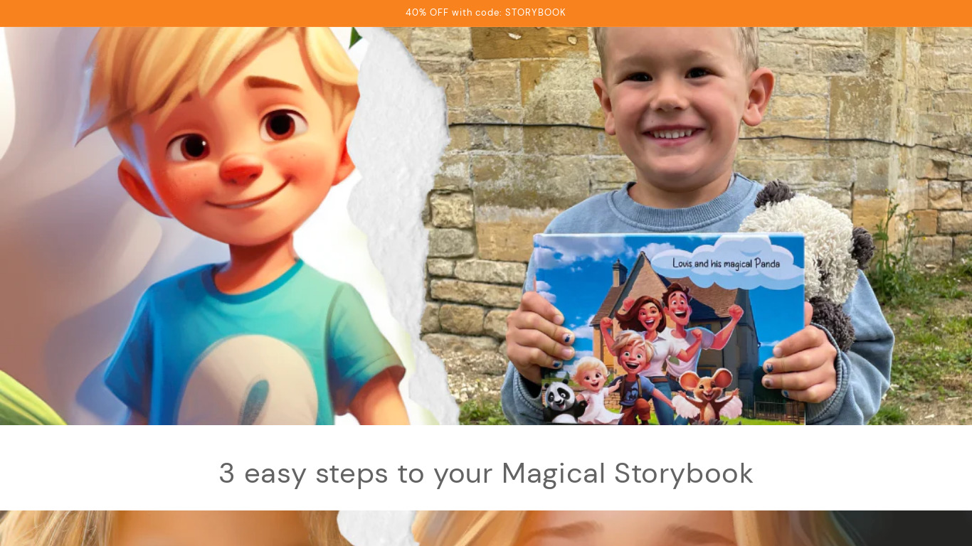 The Storybook Factory Landing page