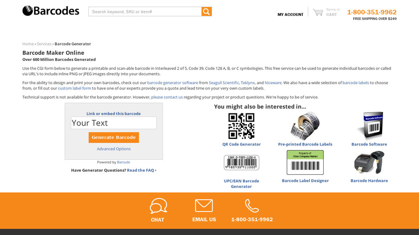Barcode Generator Landing Page